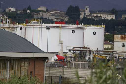 A view of a fuel depot's in Calenzano, near Florence, Italy, Monday, December 9, 2024