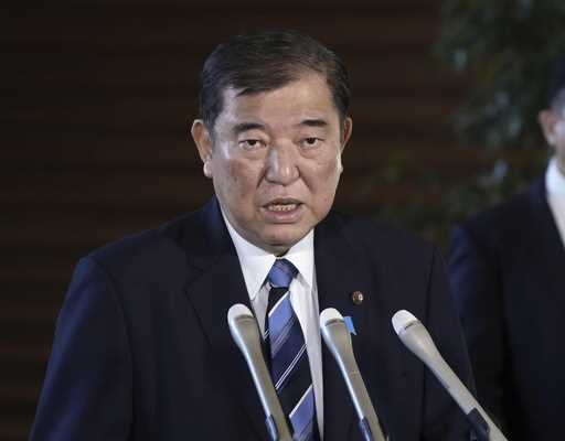 Japanese Prime Minister Shigeru Ishiba speaks to the media, ahead of his tour of Malaysia and Indon…