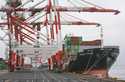 A container ship is docked at a port in Tokyo, October 12, 2021. (AP Photo/Koji Sasahara, File)