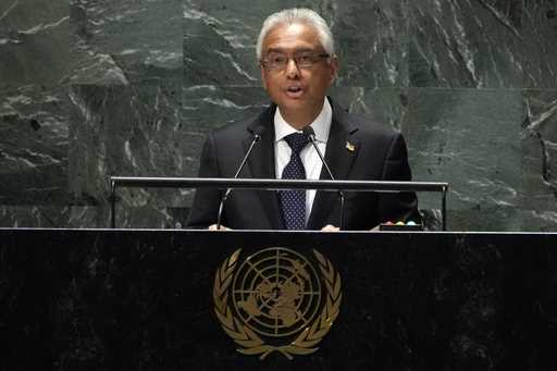 FILE—Mauritius Prime Minister Pravind Kumar Jugnauth addresses the 78th session of the United Natio…