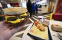 A McDonald's Double Quarter Pounder is shown on March 6, 2018, in Atlanta