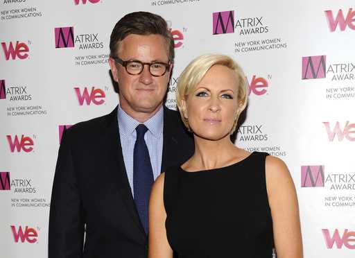 MSNBC's "Morning Joe" co-hosts Joe Scarborough and Mika Brzezinski, right, attend the 2013 Matrix N…