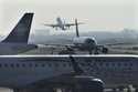 An AeroMexico plane taxis on the tarmac of the Benito Juarez International Airport in Mexico City, …