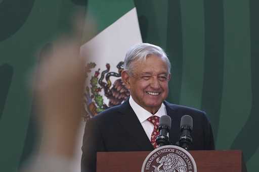 Mexican President Andres Manuel Lopez Obrador speaks during his daily morning press conference befo…