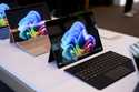 Microsoft Surface Pro devices are displayed in a demo room following a showcase event of the compan…