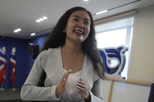 Tsenguun Saruulsaikhan, then a young candidate vying for a position in Mongolia's parliament, speak…