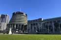 People arrive at Parliament in Wellington, New Zealand, Wednesday, July 24, 2024