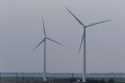 Land-based wind turbines turn in Atlantic City, N