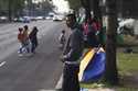 Jorge Menjivar, from El Salvador, stands outside the Northern Bus Station in Mexico City, Sept