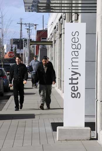 A sign for the Seattle office of Getty Images Inc