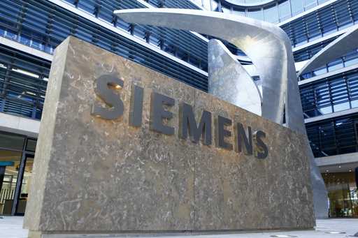 In this June 24, 2016 file photo the logo of German industrial conglomerate Siemens is pictured pri…