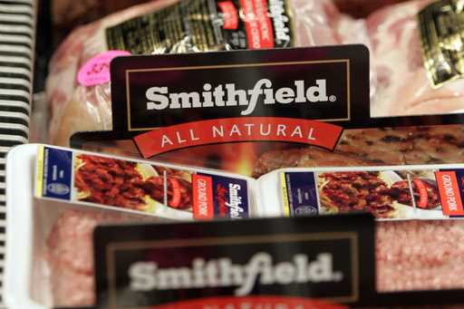 Smithfield Food products are on display at the Ukrops store in Richmond, Va