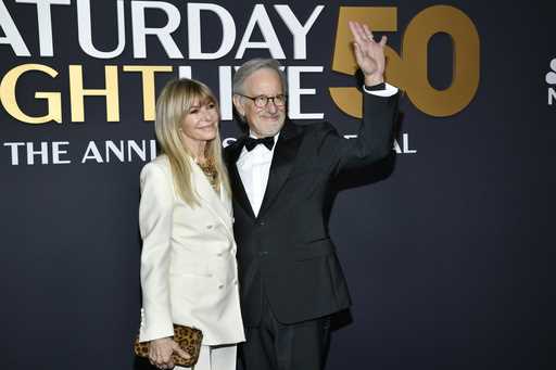 Kate Capshaw, left, and Steven Spielberg attend "SNL50: The Anniversary Special" at Rockefeller Pla…