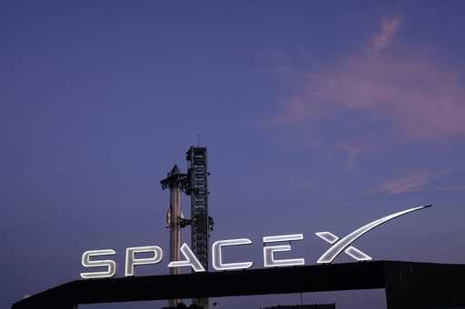 FILE- SpaceX's mega rocket Starship prepares for a test flight from Starbase in Boca Chica, Texas, …