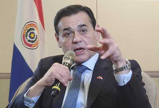 Paraguay Foreign Minister Ruben Dario Ramirez Lezcano speaks during a press conference during his v…