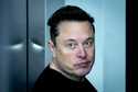 Tesla CEO Elon Musk leaves the Tesla Gigafactory for electric cars after a visit in Gruenheide near…