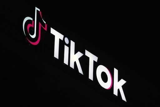 A TikTok sign is displayed on top of their building in Culver City, Calif