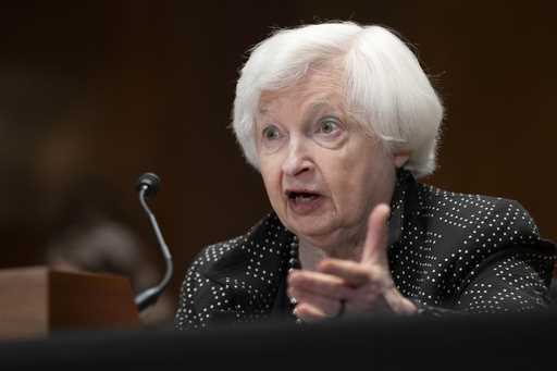 Treasury Secretary Janet Yellen testifies during a Senate Appropriations Subcommittee hearing, June…