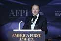 Elon Musk speaks after President-elect Donald Trump spoke during an America First Policy Institute …