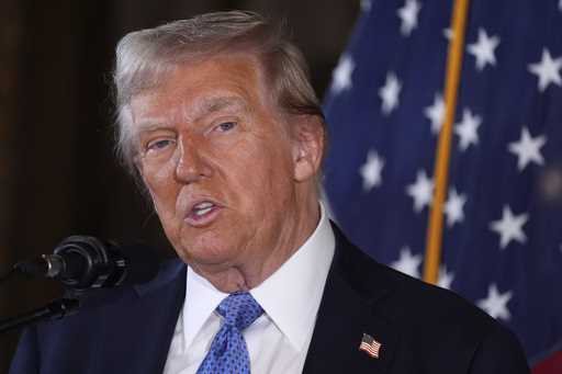 President-elect Donald Trump speaks during a news conference at Mar-a-Lago, Monday, December 16, 20…