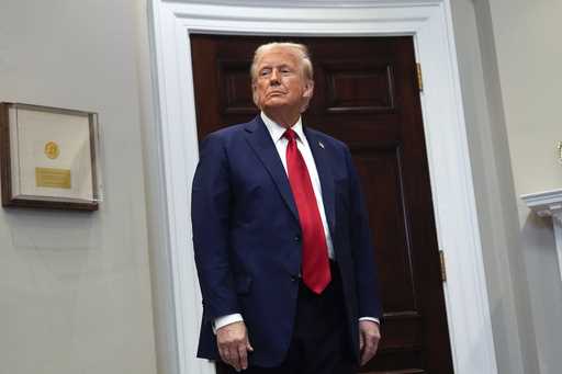 President Donald Trump listens in the Roosevelt Room at the White House, Tuesday, January 21, 2025,…