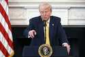 President Donald Trump speaks at the Governors Working Session in the State Dining Room of the Whit…