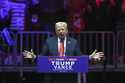 President-elect Donald Trump speaks at a rally ahead of the 60th Presidential Inauguration, Sunday,…