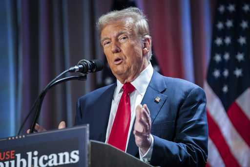 President-elect Donald Trump speaks during a meeting with the House GOP conference, November 13, 20…