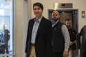 Canada Prime Minister Justin Trudeau walks through the lobby of the Delta Hotel by Marriott, Saturd…