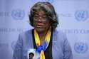 Linda Thomas-Greenfield, United States Ambassador to the United Nations, speaks after a meeting of …