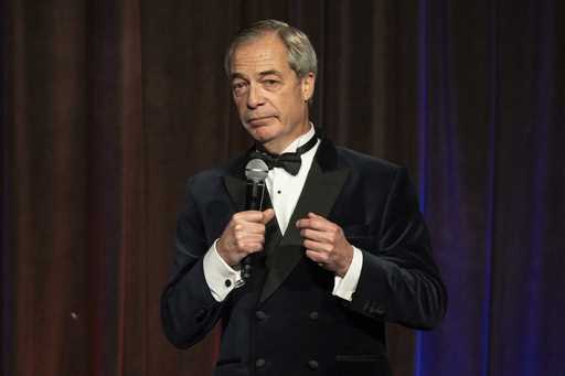 Reform UK leader Nigel Farage speaks during the New York Young Republican Club's annual gala at Cip…