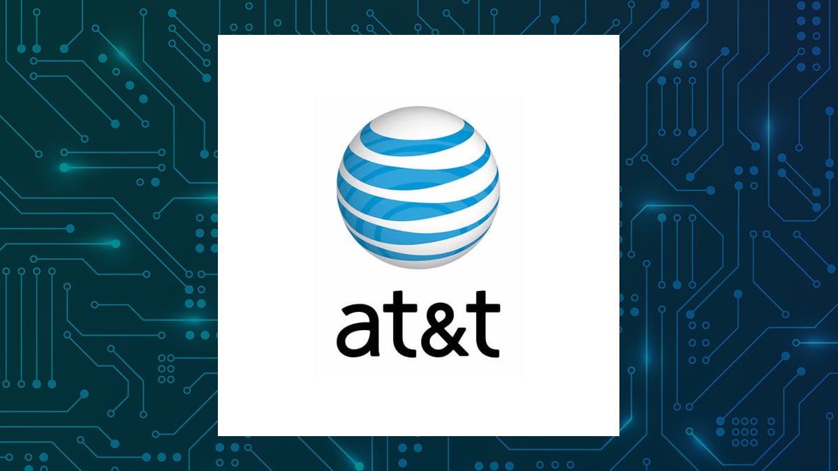 AT&T logo with Computer and Technology background