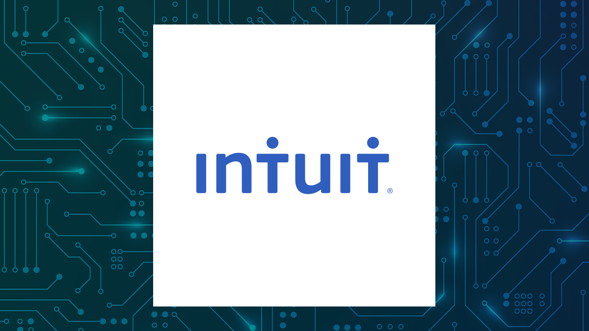 Intuit logo with Computer and Technology background
