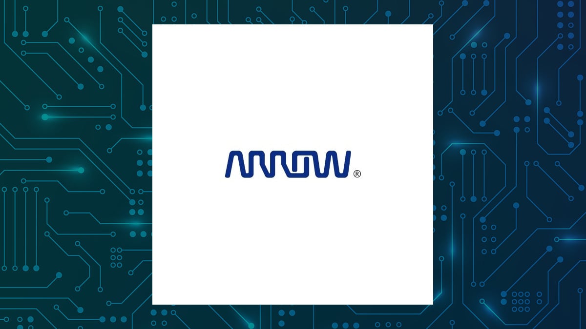Arrow Electronics logo with Computer and Technology background