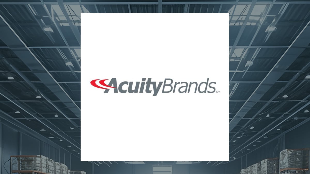 Acuity Brands logo with Construction background