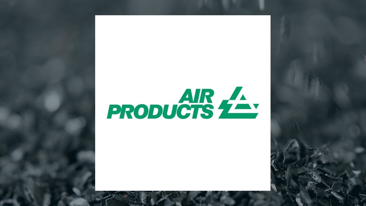 Air Products and Chemicals logo with Basic Materials background