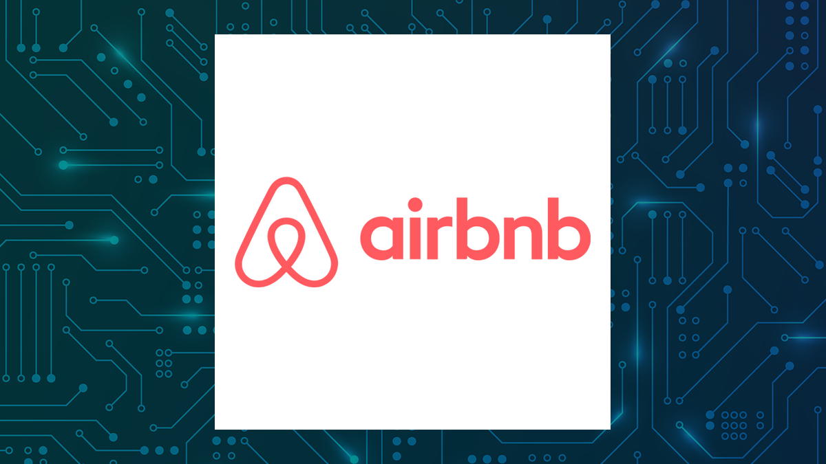 Airbnb logo with Computer and Technology background