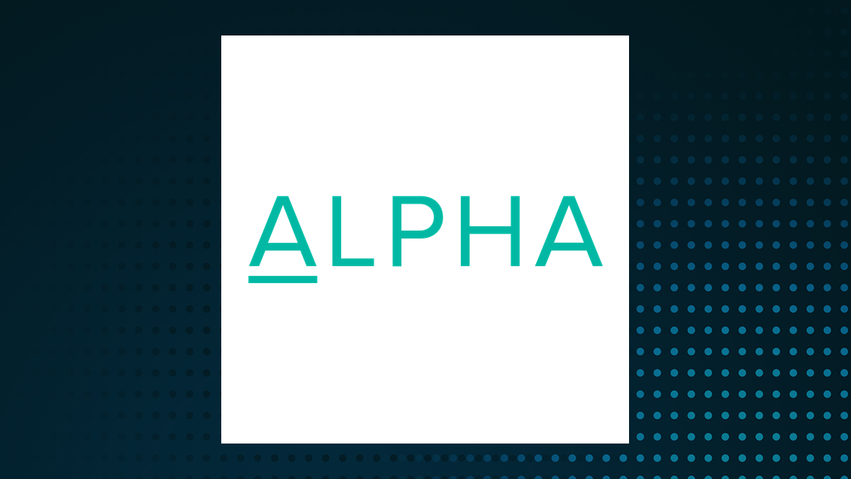 Alpha Group International logo with Financial Services background