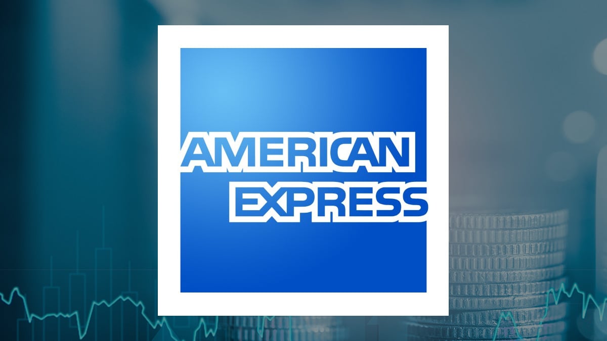 American Express logo with Finance background