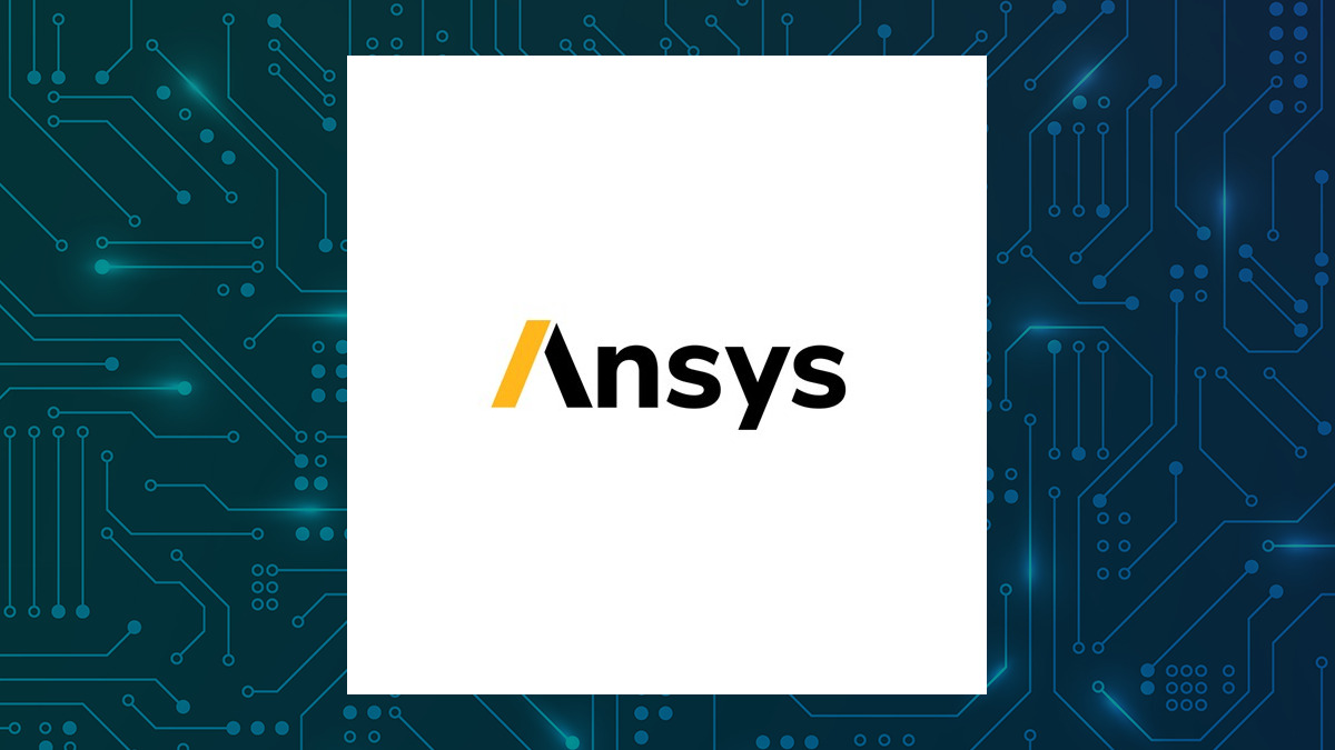 ANSYS logo with Computer and Technology background