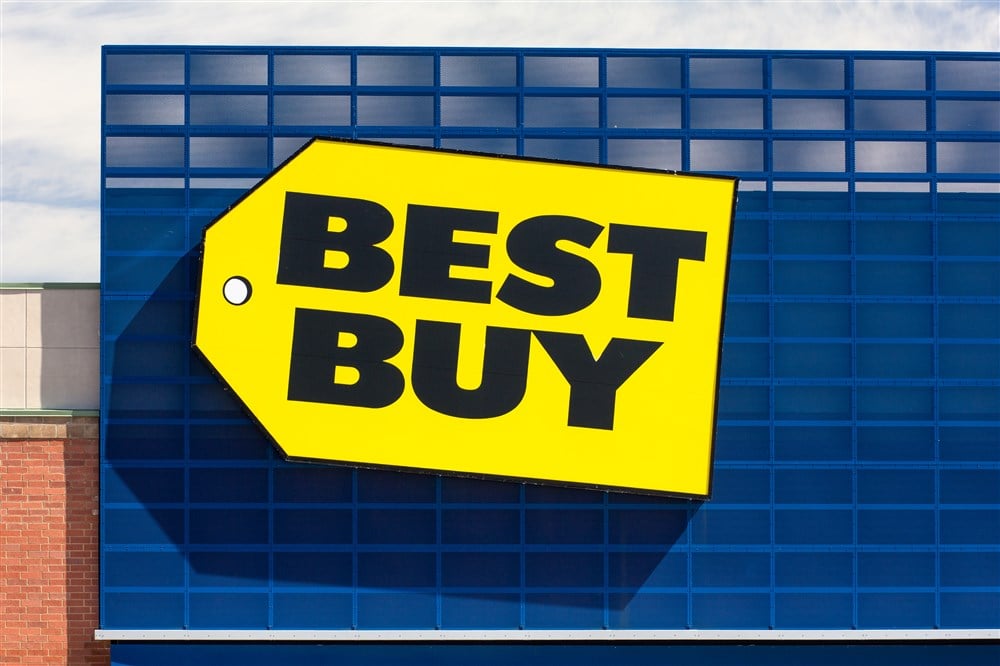 best buy logo on store