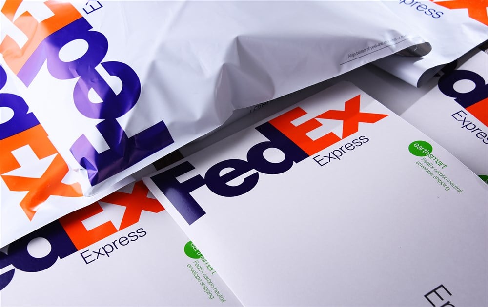 collage of FedEx packages