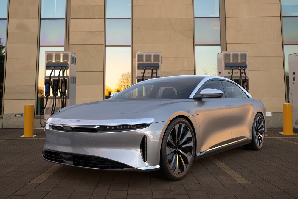 LUCID AIR at the charging station