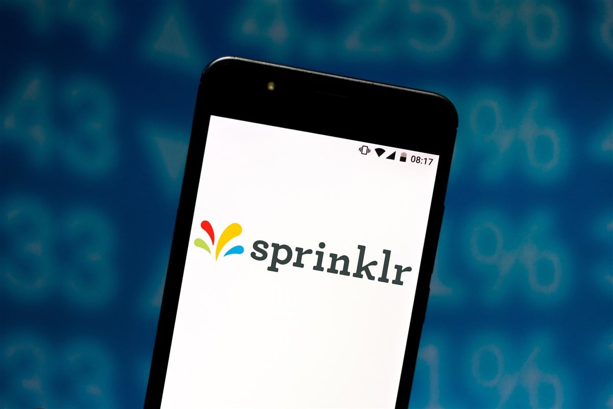 sprinklr logo displayed on mobile device