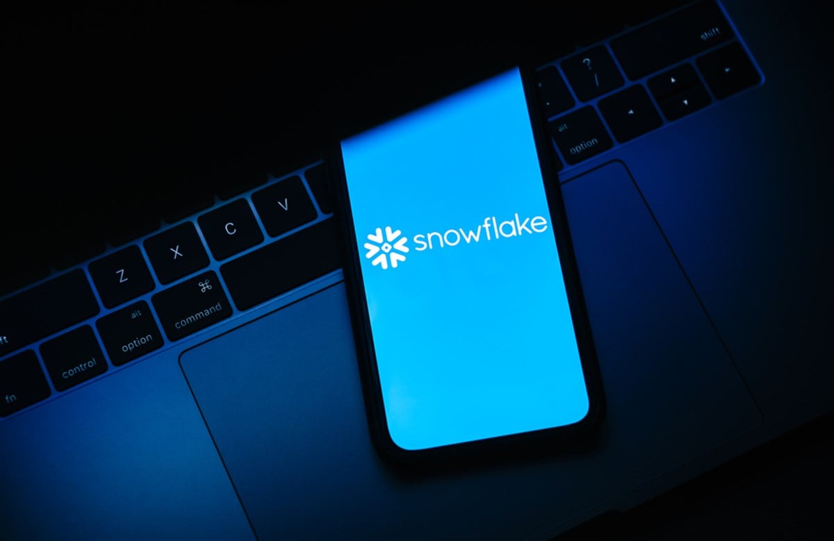 Snowflake logo on smartphone screen