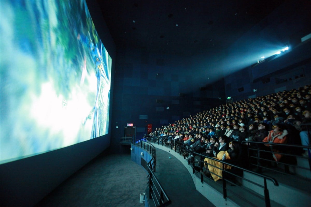 Local residents watch 3d IMAX version of the movie Avatar