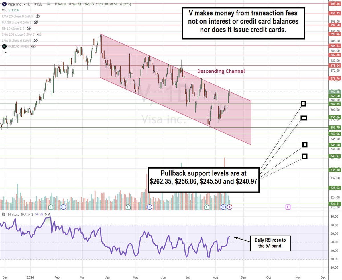 Visa V stock chart