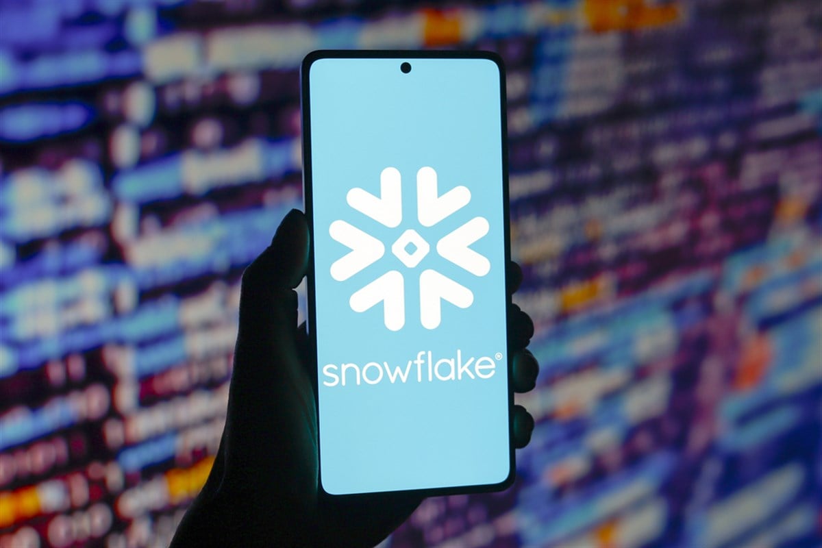 Snowflake logo on smartphone screen