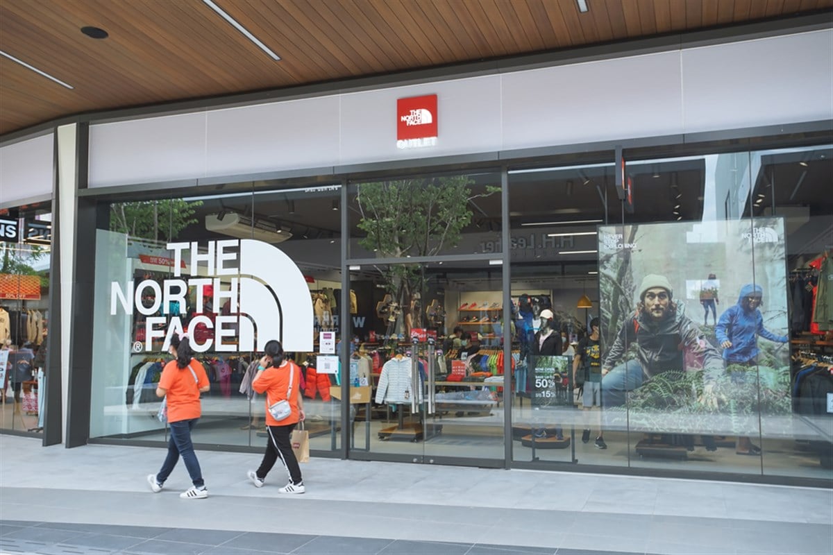 Photo of a North Face retail store. North Face is a popular brand under VF Corp.