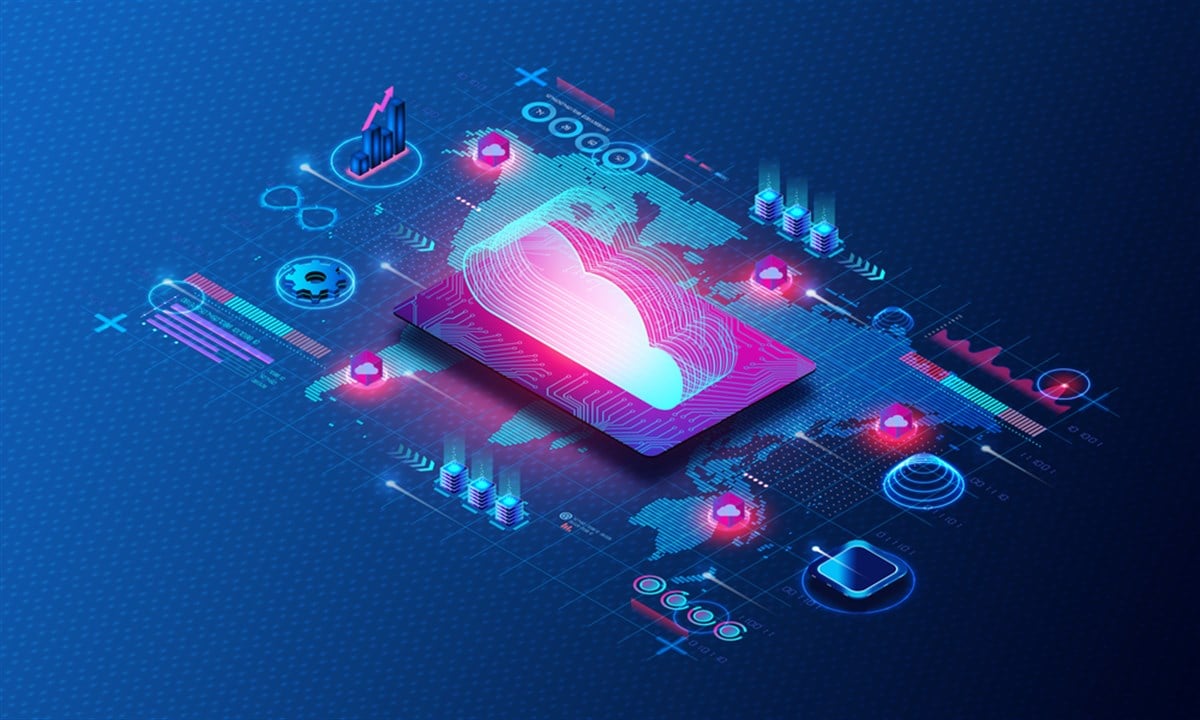 Hyperscale Computing Concept - Hyperscaler Providing Distributed Infrastructure that Can Quickly Accommodate an Increased Demand for Computing Resources - 3D Illustration